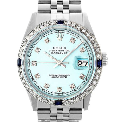 rolex light blue face|rolex light blue dial.